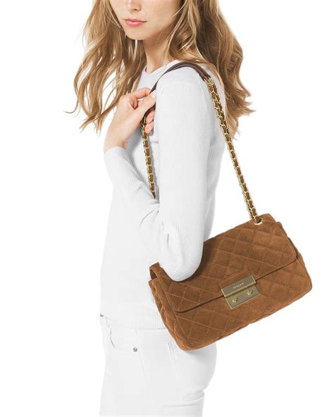 michael kors sloan suede|Sloan Large Quilted Leather Shoulder Bag .